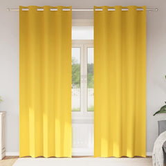 vidaXL Blackout Curtains with Rings 2 pcs Mustard Yellow 245 x 140 cm 1