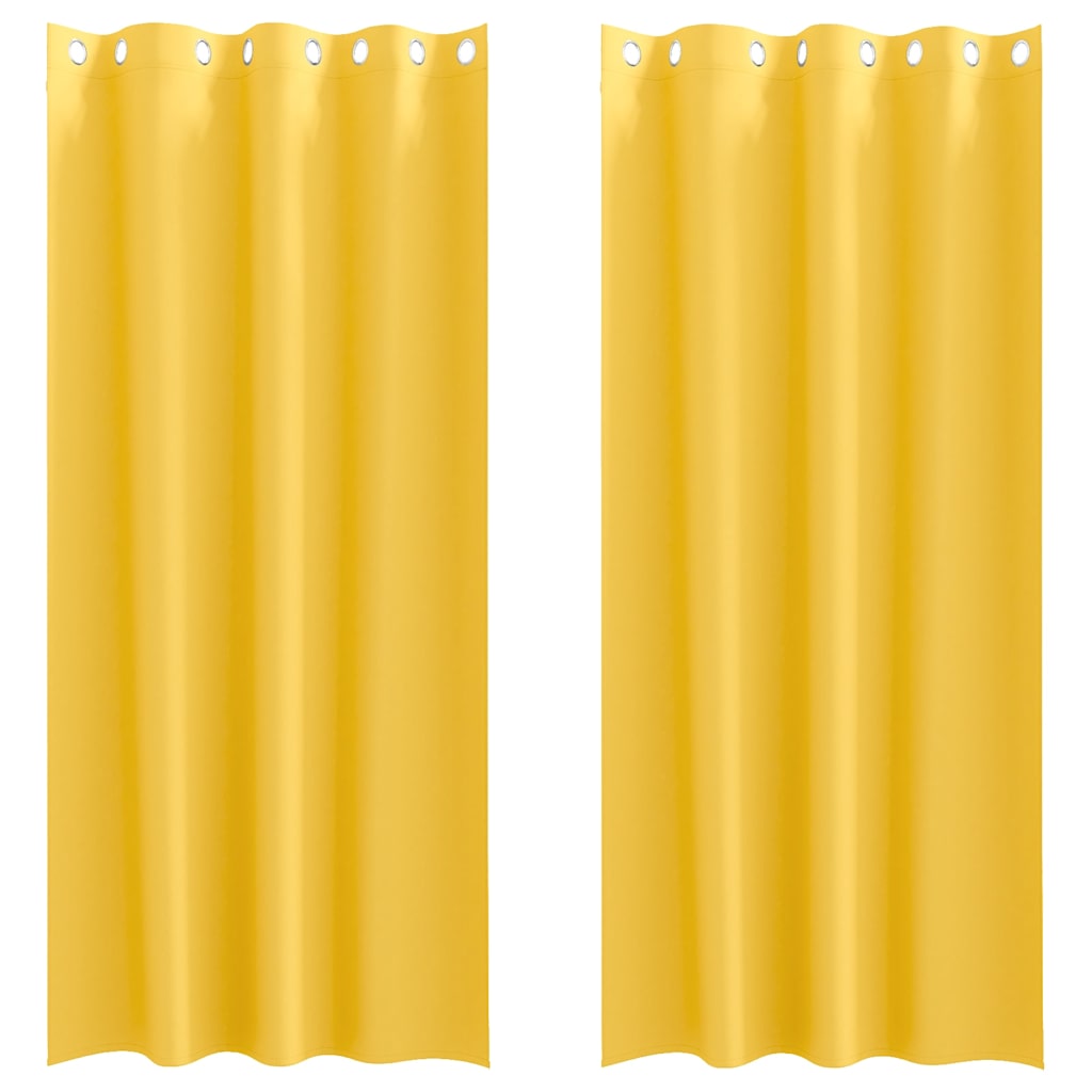 vidaXL Blackout Curtains with Rings 2 pcs Mustard Yellow 245 x 140 cm 2