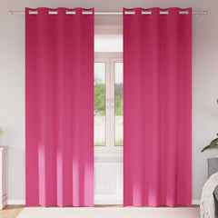 vidaXL Blackout Curtains with Rings 2 pcs Bright Pink 245 x 140 cm 1
