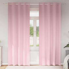 vidaXL Blackout Curtains with Rings 2 pcs Baby Pink 260 x 140 cm 1