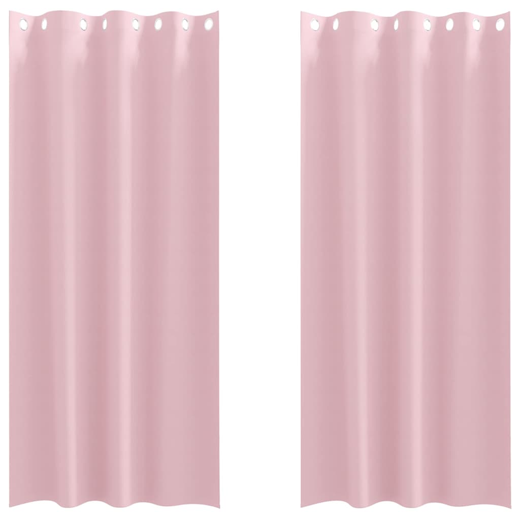 vidaXL Blackout Curtains with Rings 2 pcs Baby Pink 260 x 140 cm 2