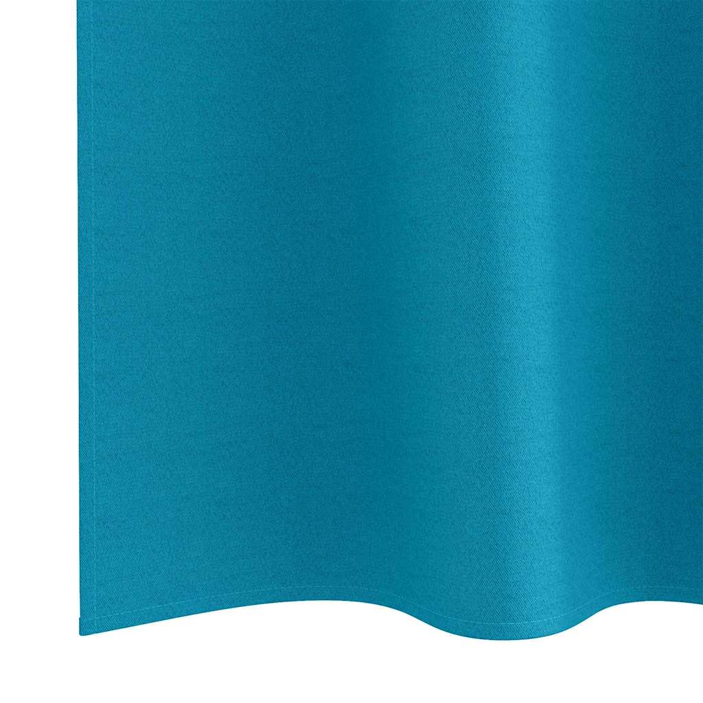 vidaXL Blackout Curtains with Rings 2 pcs Turquoise 245 x 140 cm 6