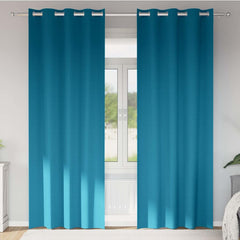 vidaXL Blackout Curtains with Rings 2 pcs Turquoise 245 x 140 cm 1