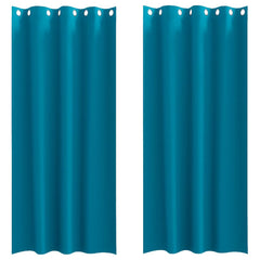 vidaXL Blackout Curtains with Rings 2 pcs Turquoise 245 x 140 cm 2