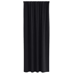 vidaXL Blackout Curtains with Rings 2 pcs Black 225 x 140 cm Polyester 4