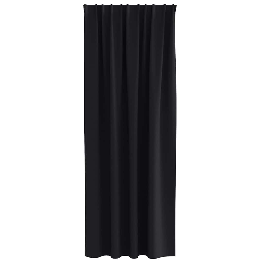 vidaXL Blackout Curtains with Rings 2 pcs Black 260 x 140 cm Polyester 4