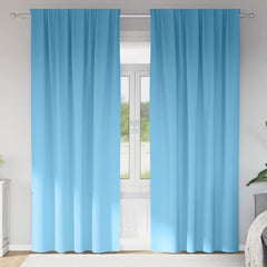 vidaXL Blackout Curtains with Rings 2 pcs Light Blue 245 x 140 cm 1