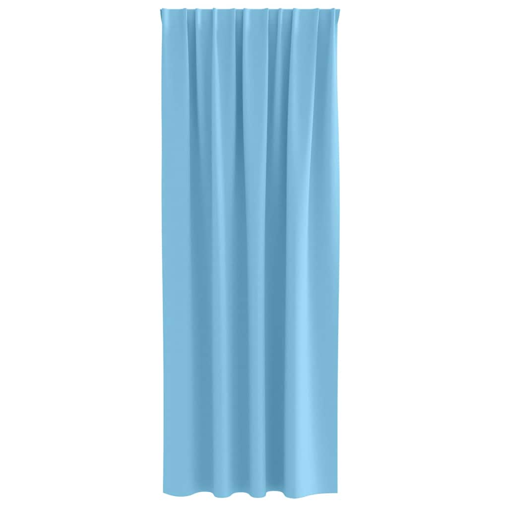 vidaXL Blackout Curtains with Rings 2 pcs Light Blue 245 x 140 cm 4