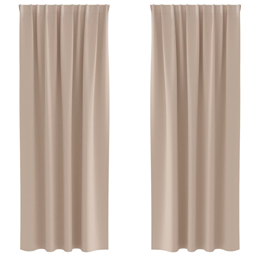 vidaXL Blackout Curtains with Rings 2 pcs Taupe 245 x 140 cm Polyester 2