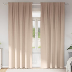 vidaXL Blackout Curtains with Rings 2 pcs Taupe 260 x 140 cm Polyester 1