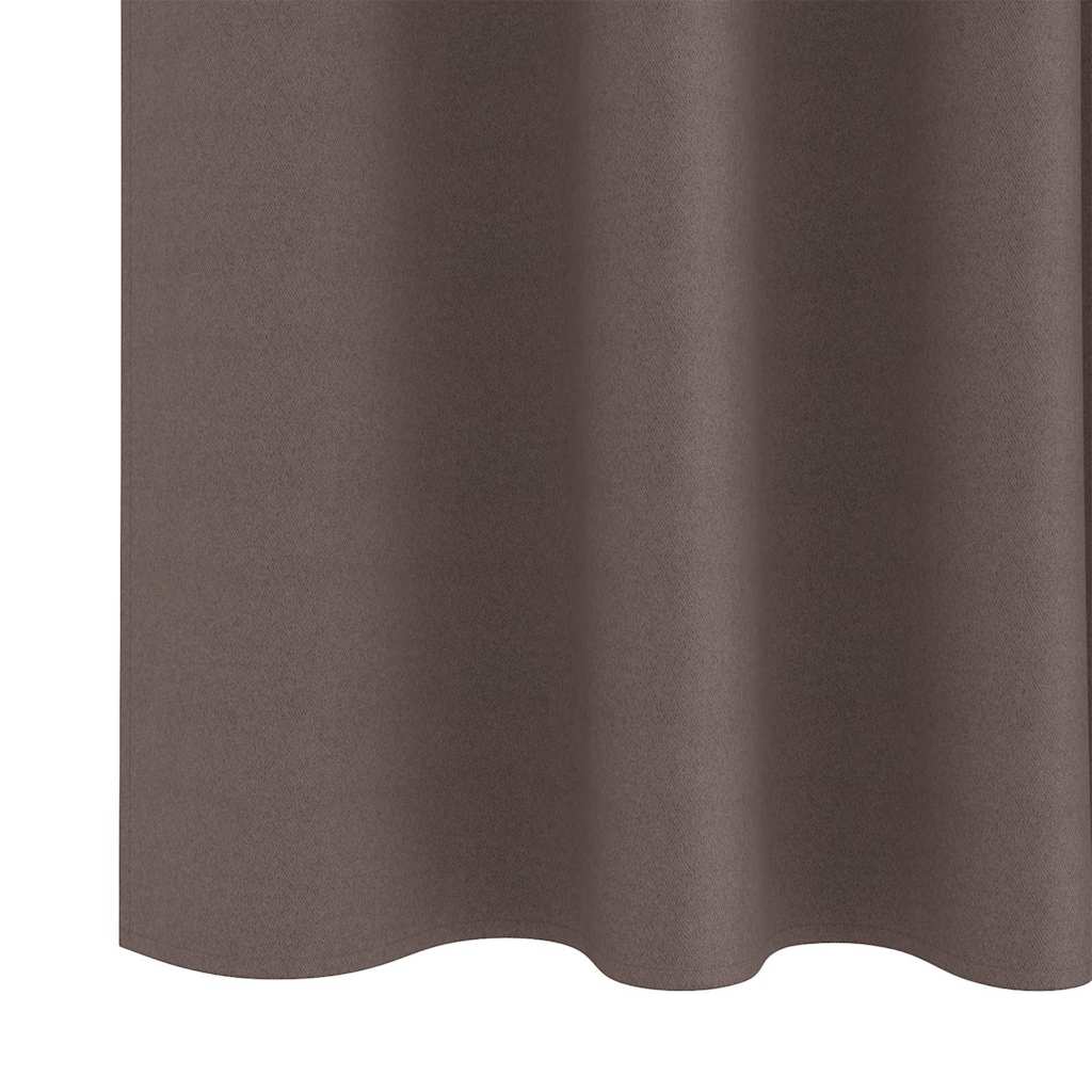 vidaXL Blackout Curtains with Rings 2 pcs Dark Brown 260 x 140 cm 6