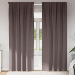 vidaXL Blackout Curtains with Rings 2 pcs Dark Brown 260 x 140 cm 1