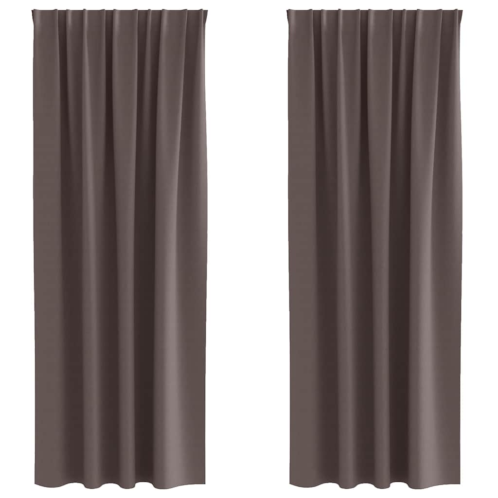 vidaXL Blackout Curtains with Rings 2 pcs Dark Brown 260 x 140 cm 2