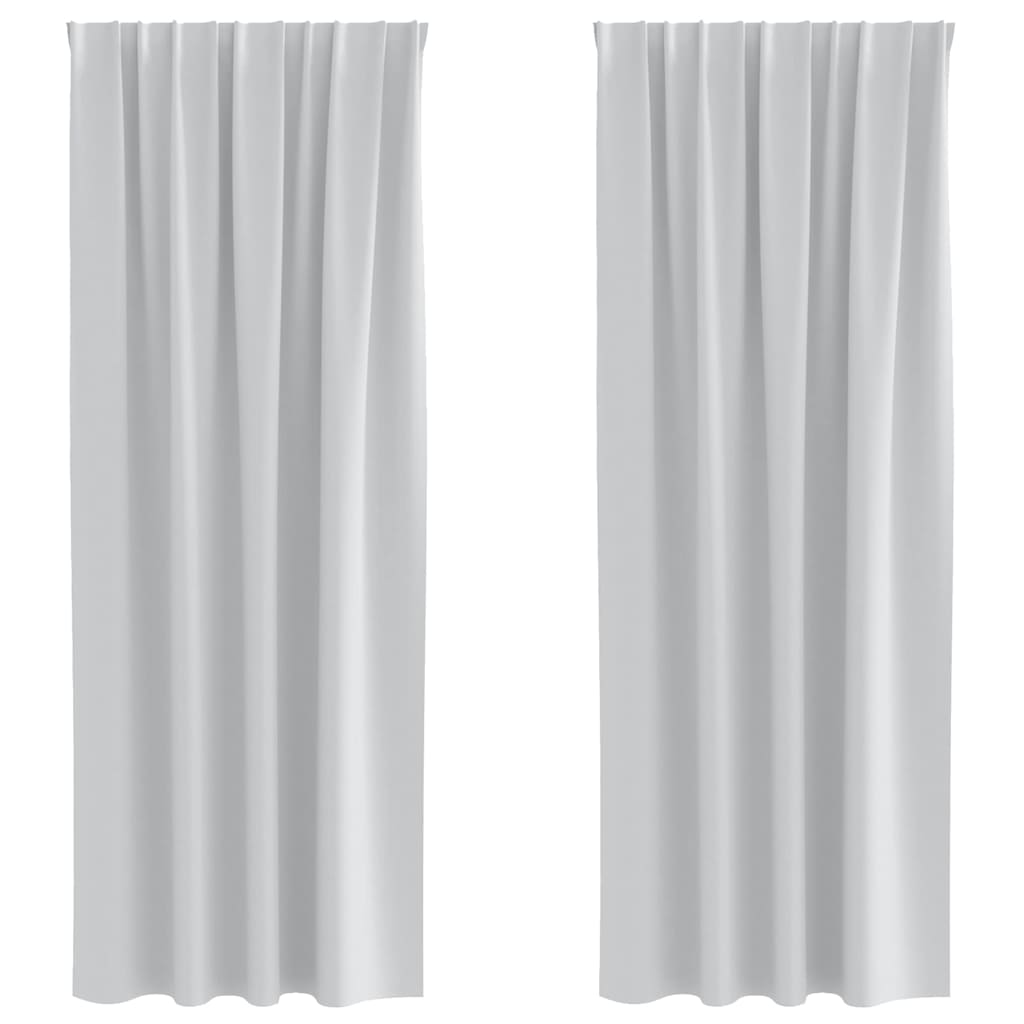 vidaXL Blackout Curtains with Rings 2 pcs Pale Grey 225 x 140 cm 2