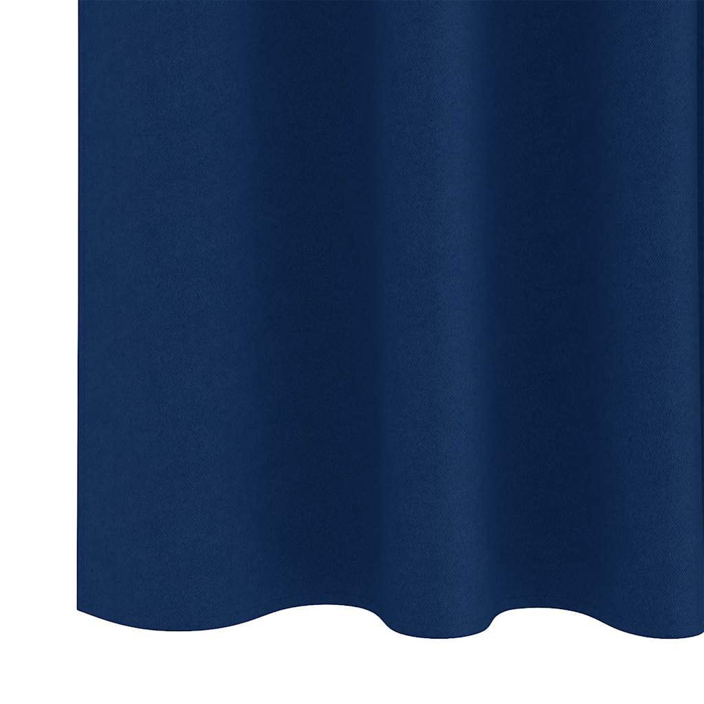 vidaXL Blackout Curtains with Rings 2 pcs Dark Blue 225 x 140 cm 6