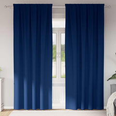 vidaXL Blackout Curtains with Rings 2 pcs Dark Blue 225 x 140 cm 1