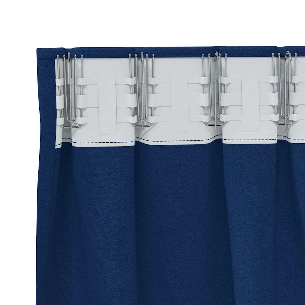 vidaXL Blackout Curtains with Rings 2 pcs Dark Blue 260 x 140 cm 5