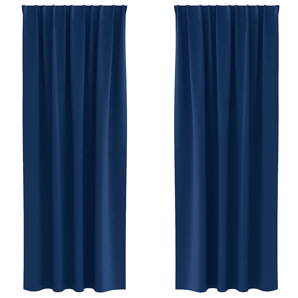 vidaXL Blackout Curtains with Rings 2 pcs Dark Blue 260 x 140 cm 2