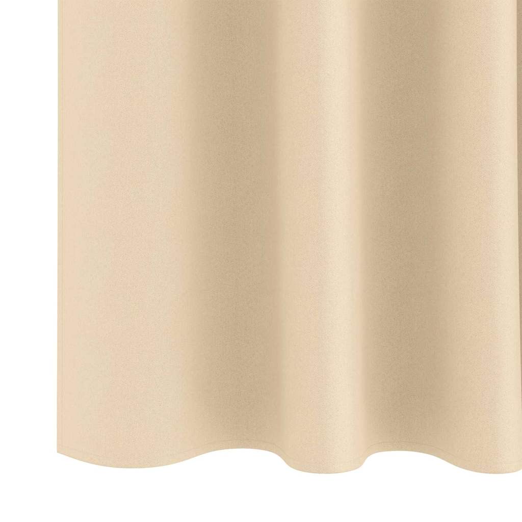 vidaXL Blackout Curtains with Rings 2 pcs Cream 225 x 140 cm Polyester 6