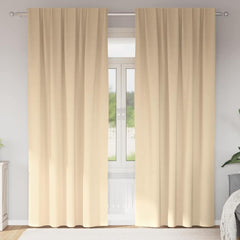 vidaXL Blackout Curtains with Rings 2 pcs Cream 225 x 140 cm Polyester 1