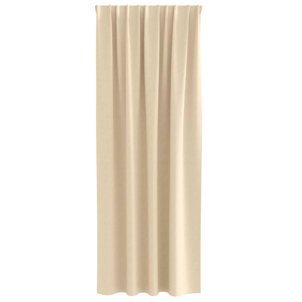 vidaXL Blackout Curtains with Rings 2 pcs Cream 225 x 140 cm Polyester 4