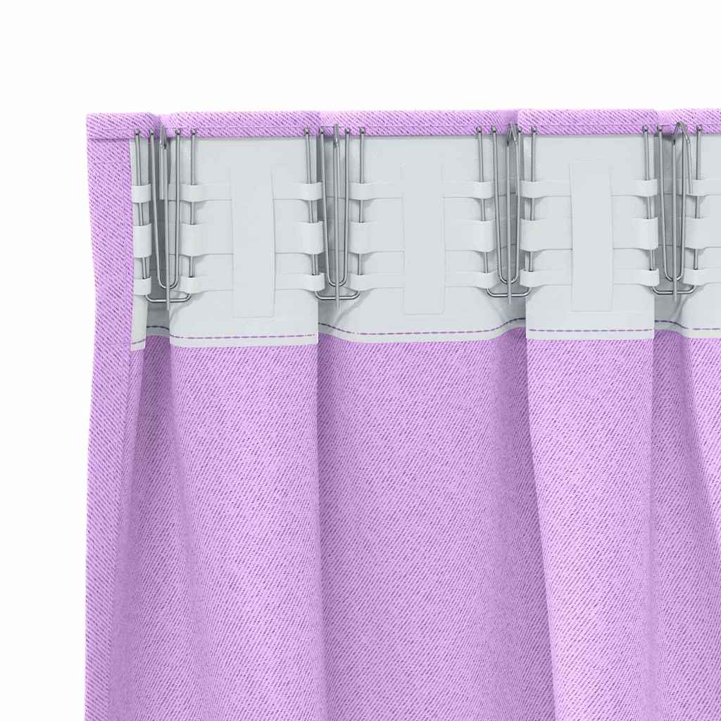 vidaXL Blackout Curtains with Rings 2 pcs Purple 245 x 140 cm 5