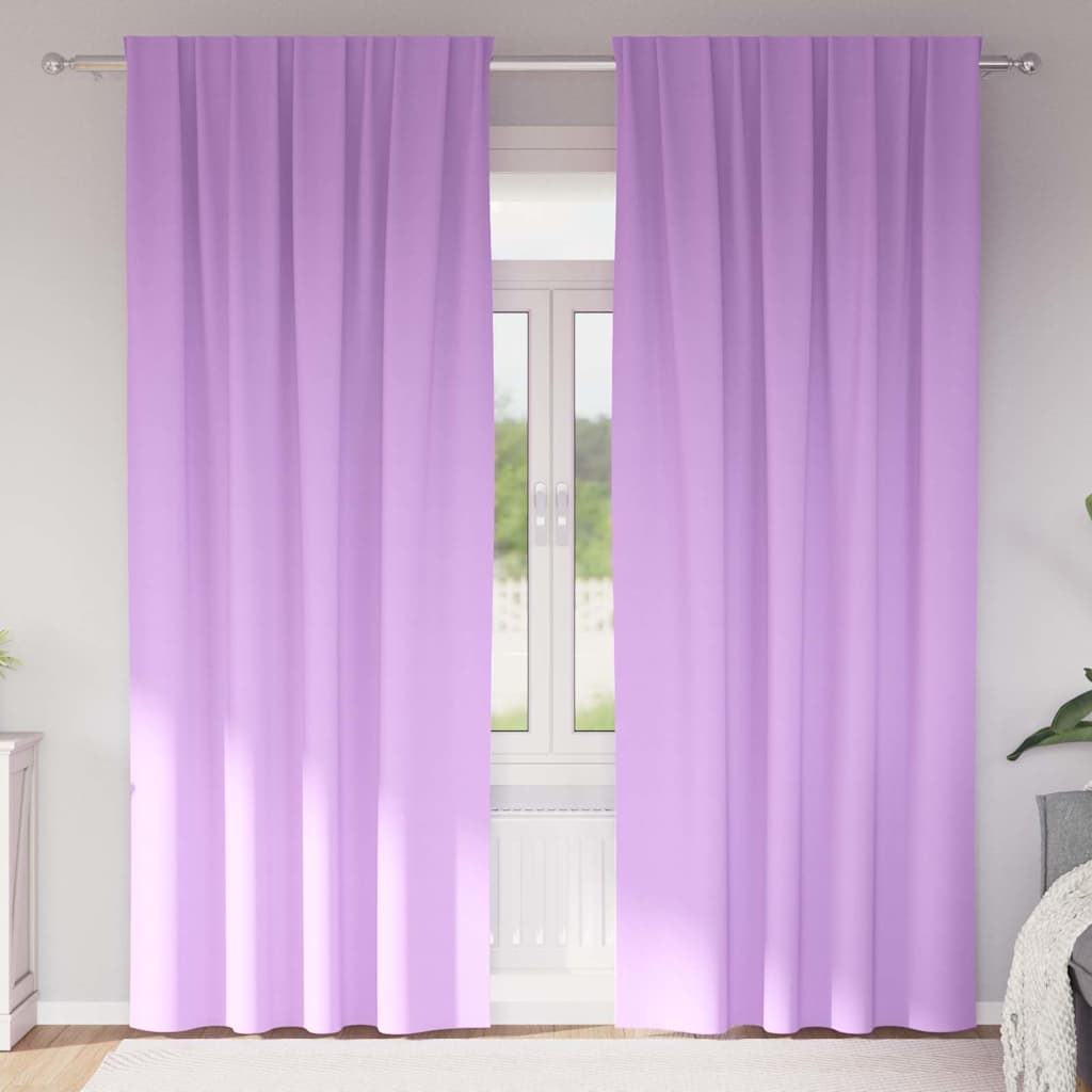 vidaXL Blackout Curtains with Rings 2 pcs Purple 245 x 140 cm 1