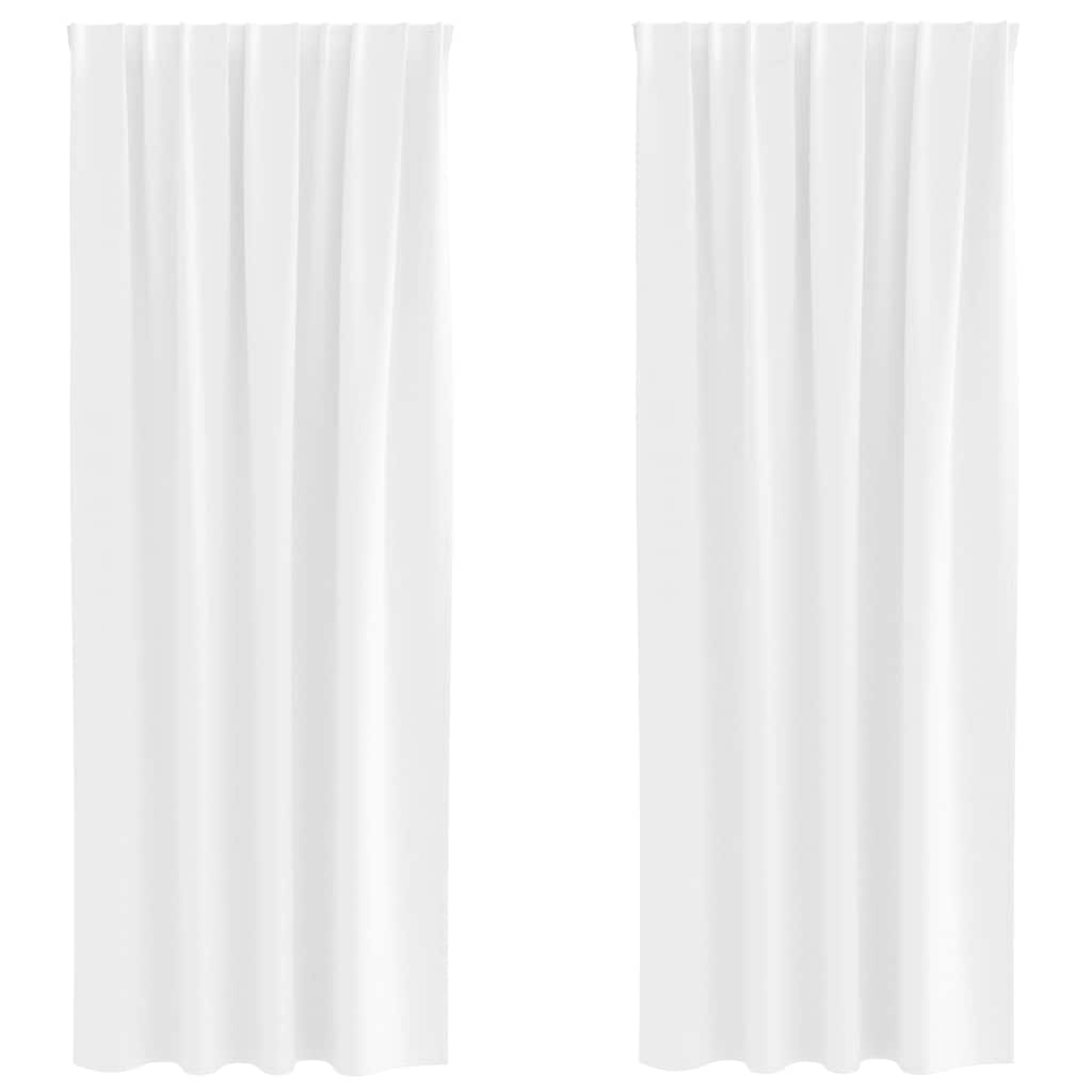 vidaXL Blackout Curtains with Rings 2 pcs Pure White 225 x 140 cm 2
