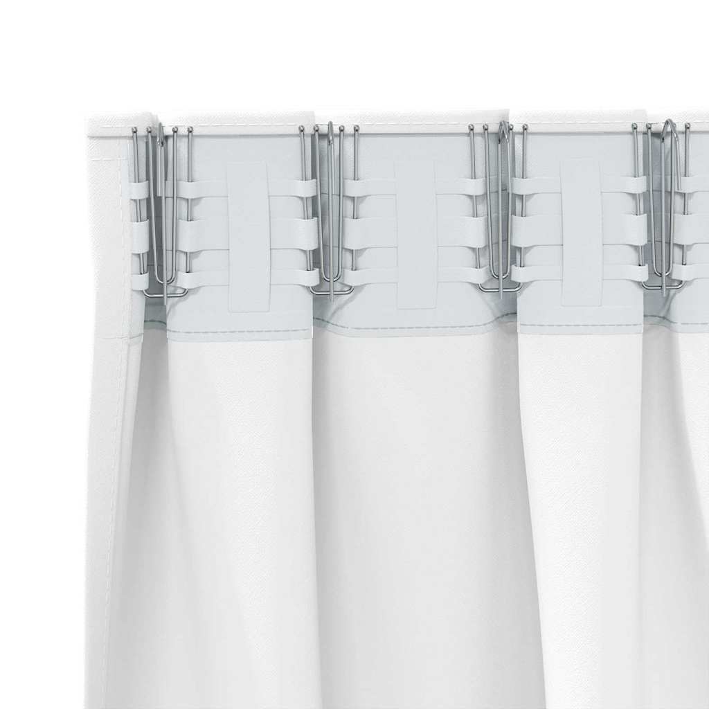 vidaXL Blackout Curtains with Rings 2 pcs Pure White 245 x 140 cm 5