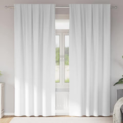 vidaXL Blackout Curtains with Rings 2 pcs Pure White 245 x 140 cm 1