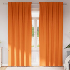 vidaXL Blackout Curtains with Rings 2 pcs Bright Orange 245 x 140 cm 1