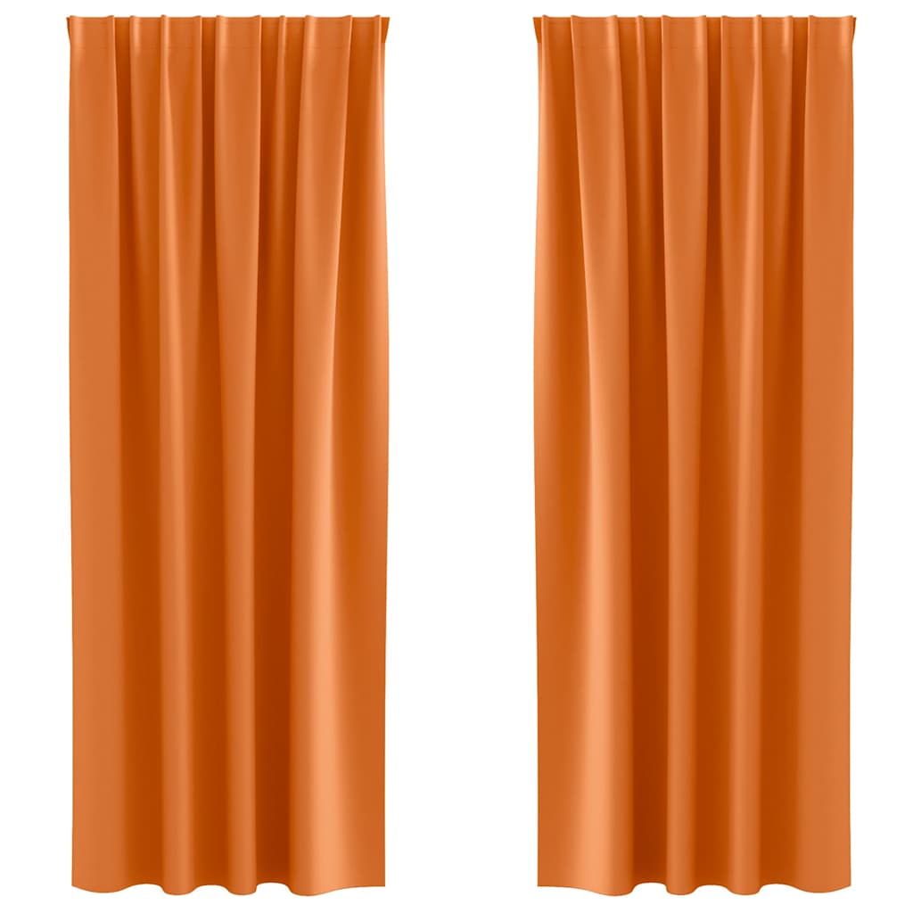 vidaXL Blackout Curtains with Rings 2 pcs Bright Orange 245 x 140 cm 2