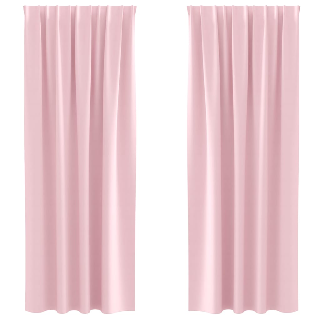 vidaXL Blackout Curtains with Rings 2 pcs Baby Pink 225 x 140 cm 2