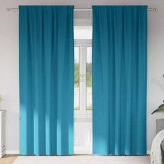 vidaXL Blackout Curtains with Rings 2 pcs Turquoise 225 x 140 cm 1