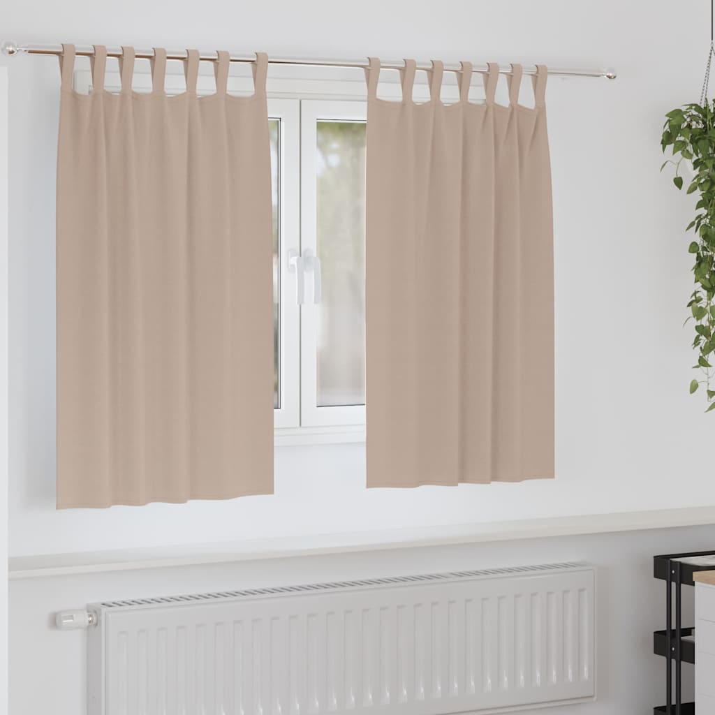vidaXL Blackout Curtains with Rings 2 pcs Taupe 140 x 140 cm Polyester 1