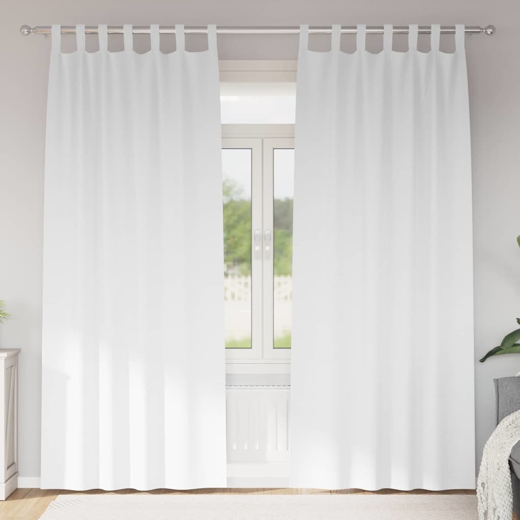 vidaXL Blackout Curtains with Rings 2 pcs Pure White 225 x 140 cm 1