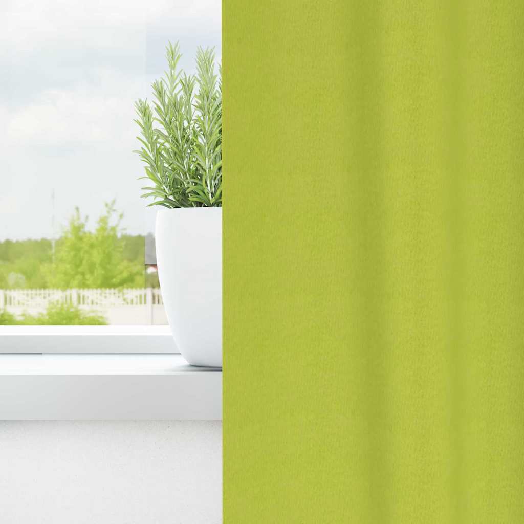 vidaXL Blackout Curtains with Rings 2 pcs Green 225 x 140 cm Polyester 3