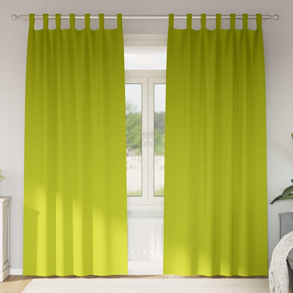vidaXL Blackout Curtains with Rings 2 pcs Green 225 x 140 cm Polyester 1