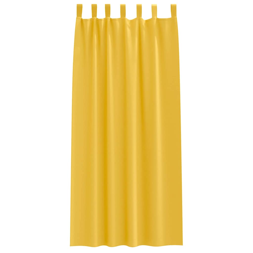 vidaXL Blackout Curtains with Rings 2 pcs Mustard Yellow 245 x 140 cm 4