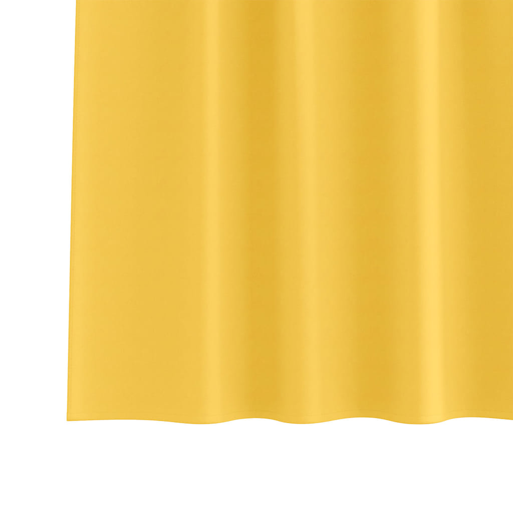 vidaXL Blackout Curtains with Rings 2 pcs Mustard Yellow 260 x 140 cm 6