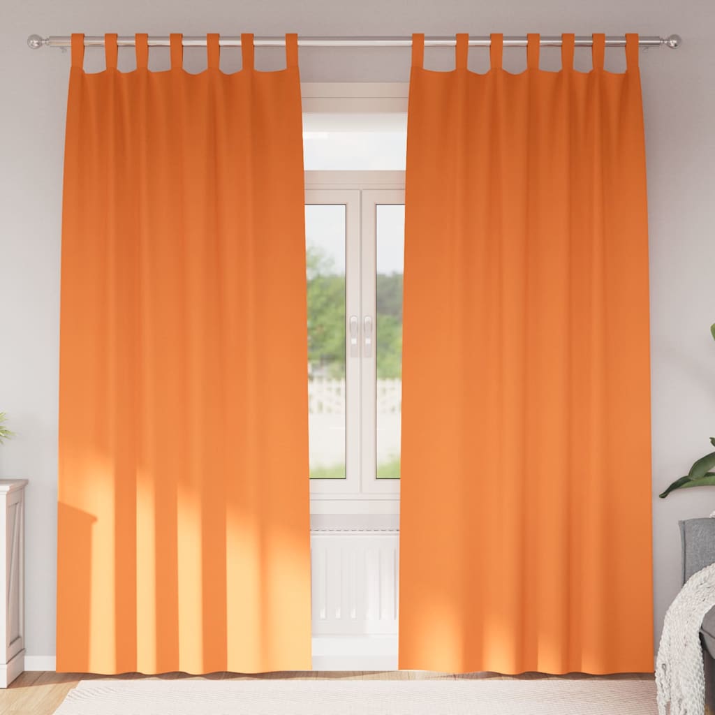 vidaXL Blackout Curtains with Rings 2 pcs Bright Orange 225 x 140 cm 1