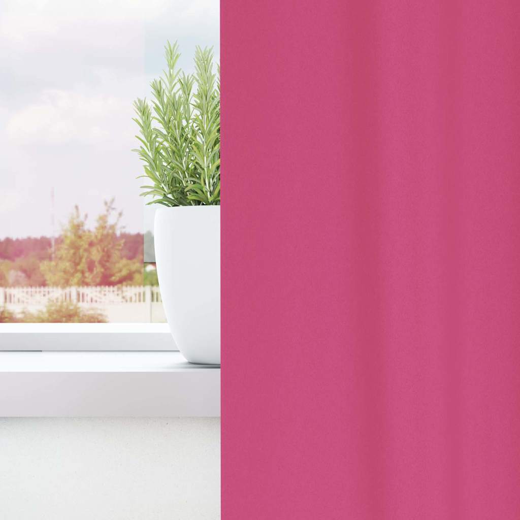 vidaXL Blackout Curtains with Rings 2 pcs Bright Pink 225 x 140 cm 3