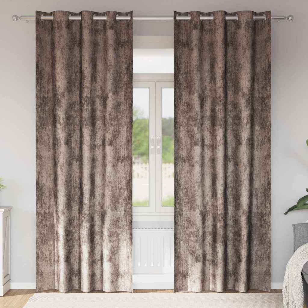 vidaXL Velvet Curtains 2 pcs Cappuccino 225 x 140 cm Velvet 1