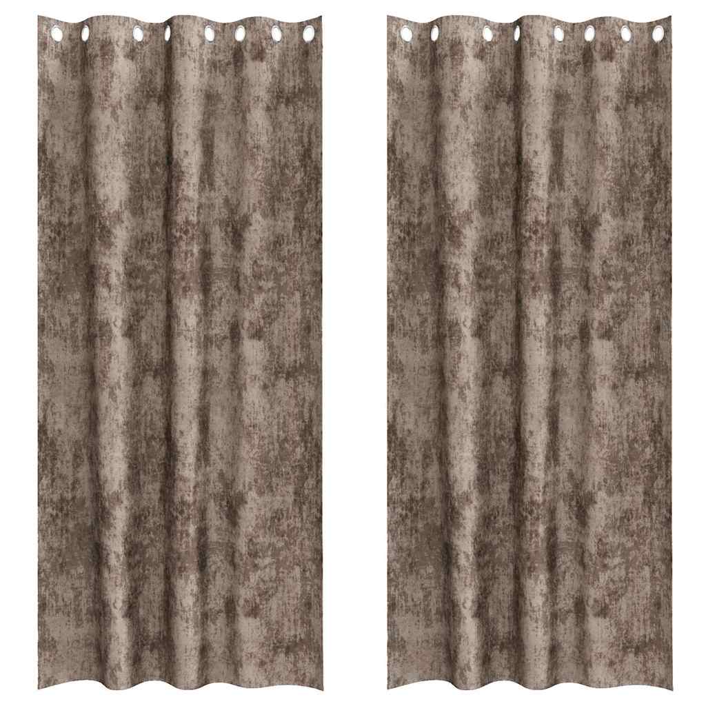 vidaXL Velvet Curtains 2 pcs Cappuccino 225 x 140 cm Velvet 2