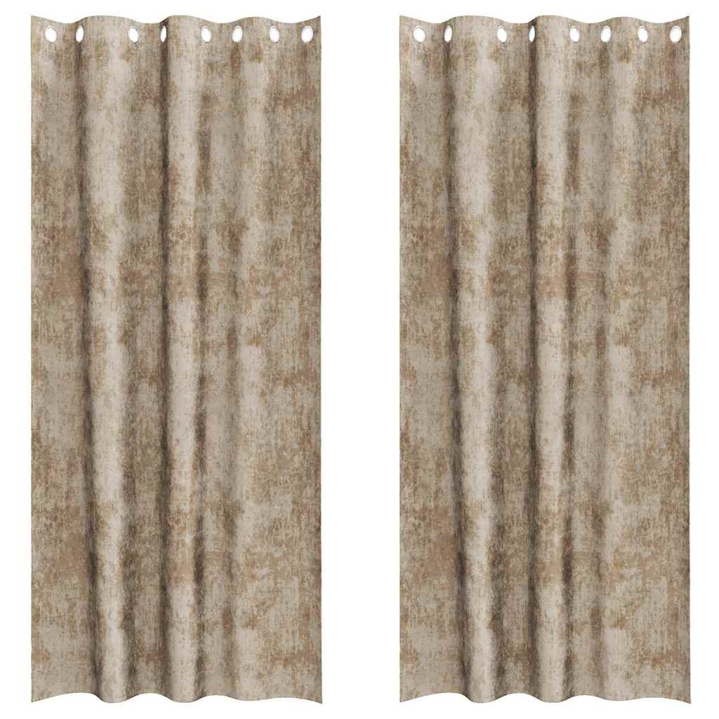 vidaXL Velvet Curtains 2 pcs Champagne 260 x 140 cm Velvet 2