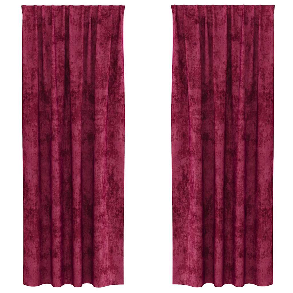 vidaXL Velvet Curtains 2 pcs Wine red 225 x 140 cm Velvet 2