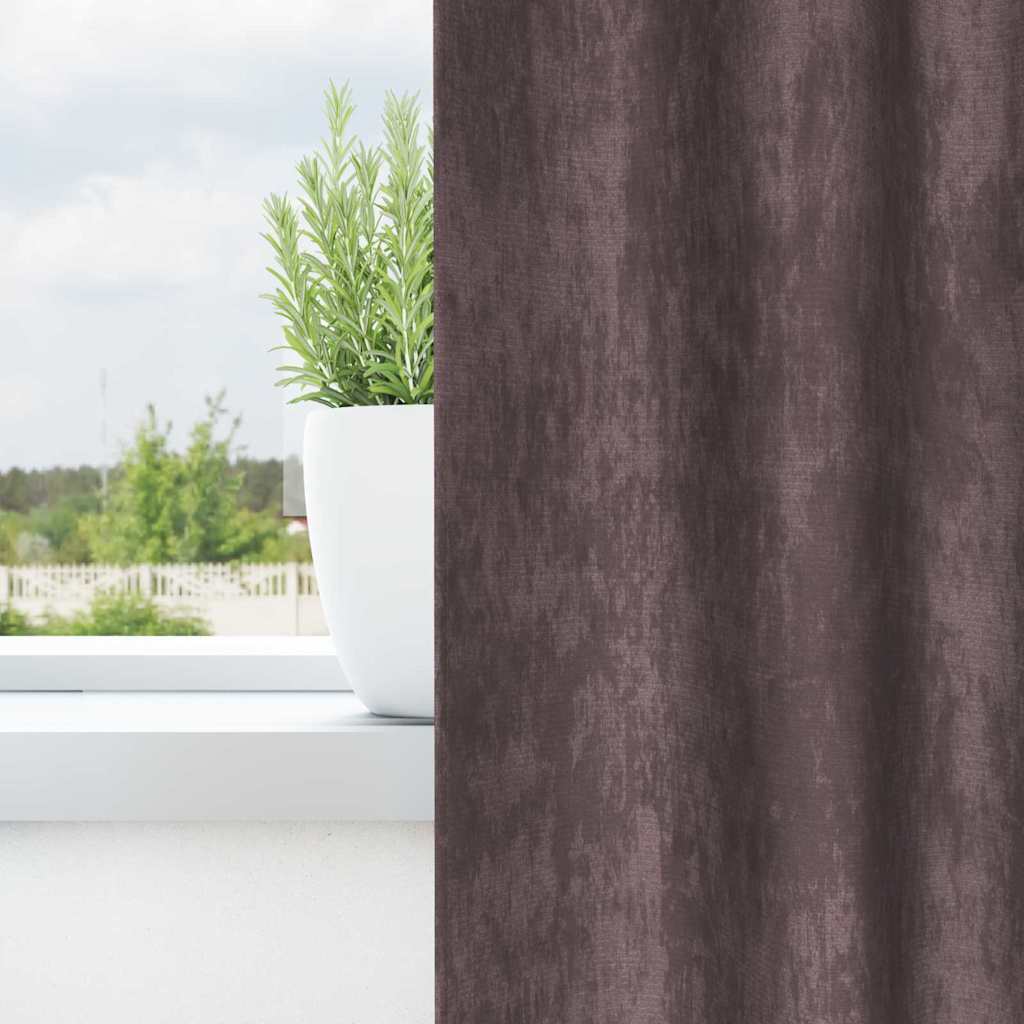 vidaXL Velvet Curtains 2 pcs Brown 260 x 140 cm Velvet 3