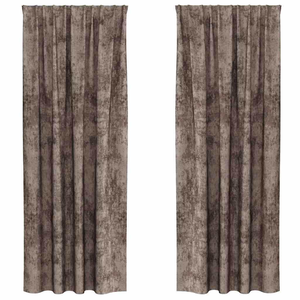 vidaXL Velvet Curtains 2 pcs Cappuccino 260 x 140 cm Velvet 2