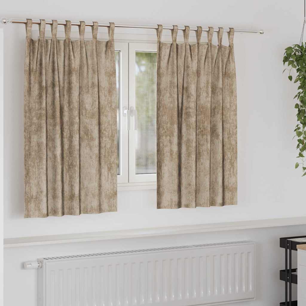 vidaXL Velvet Curtains 2 pcs Champagne 140 x 140 cm Velvet 1