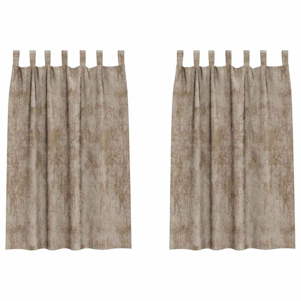 vidaXL Velvet Curtains 2 pcs Champagne 175 x 140 cm Velvet 2